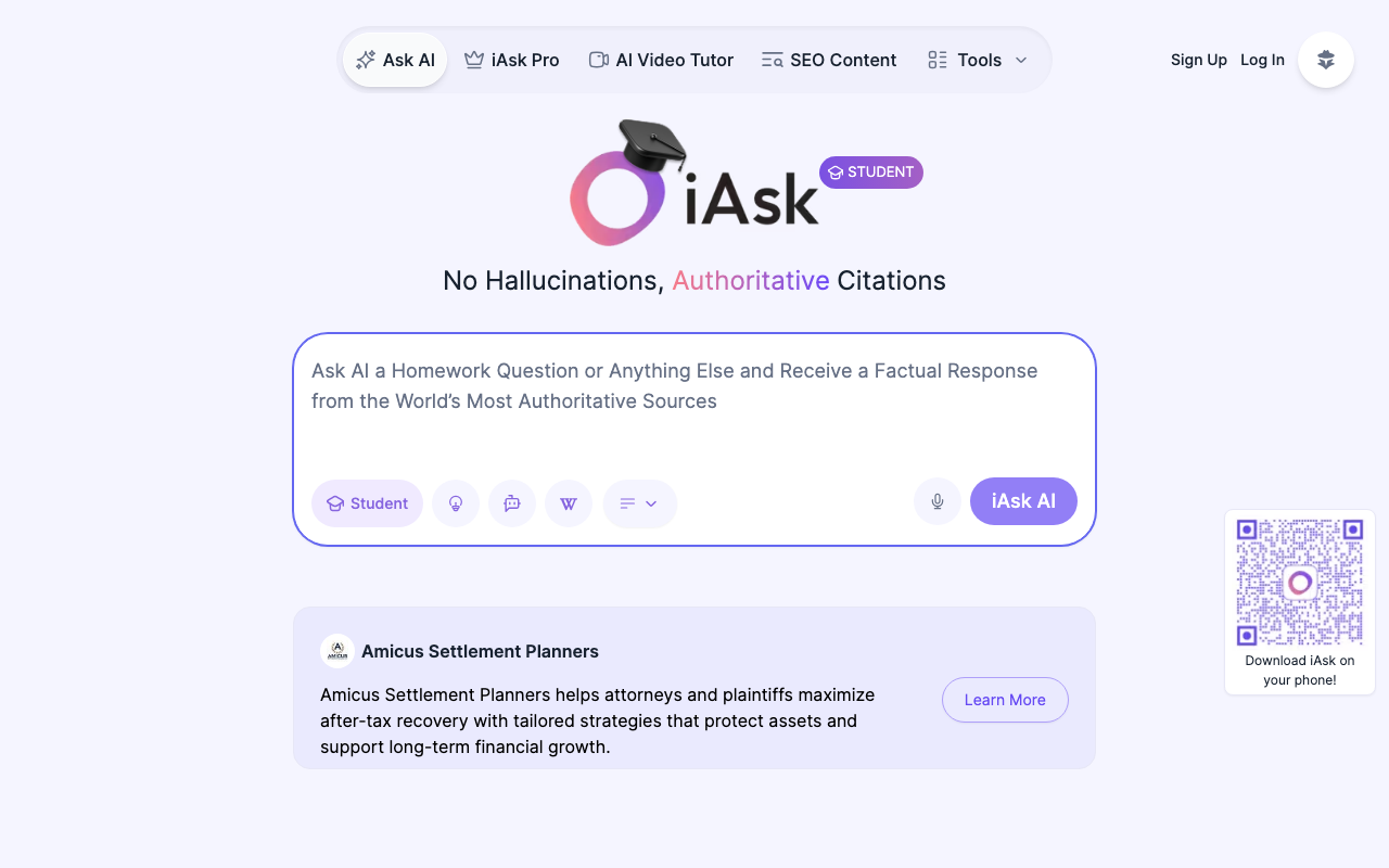 Screenshot von iAsk