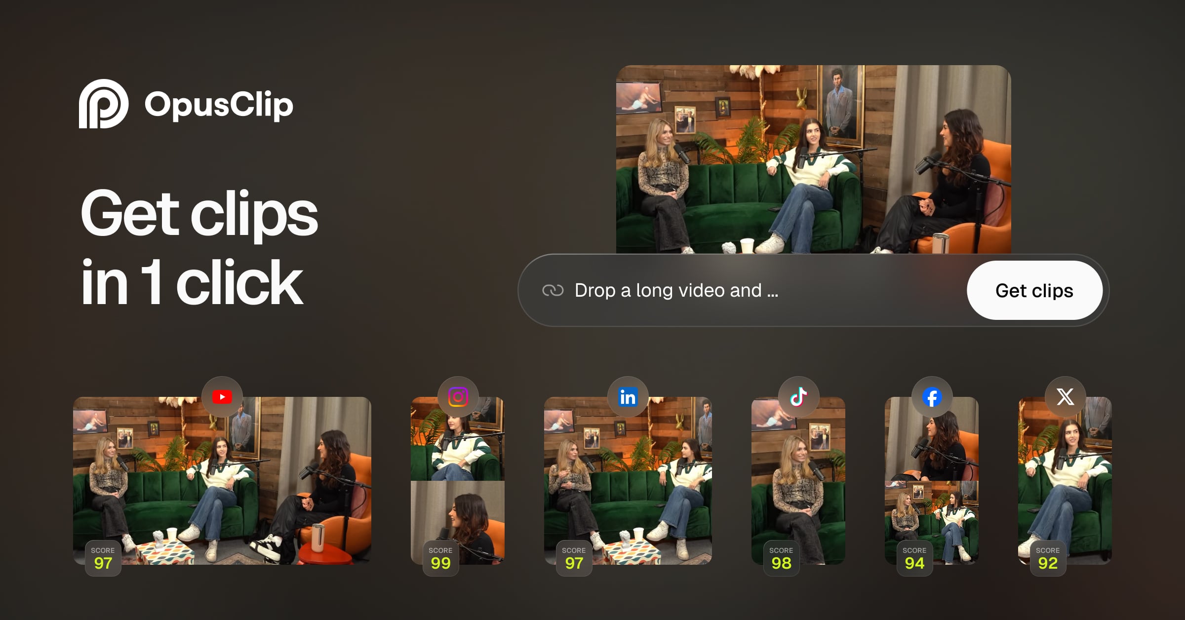 Screenshot von Opus Clip